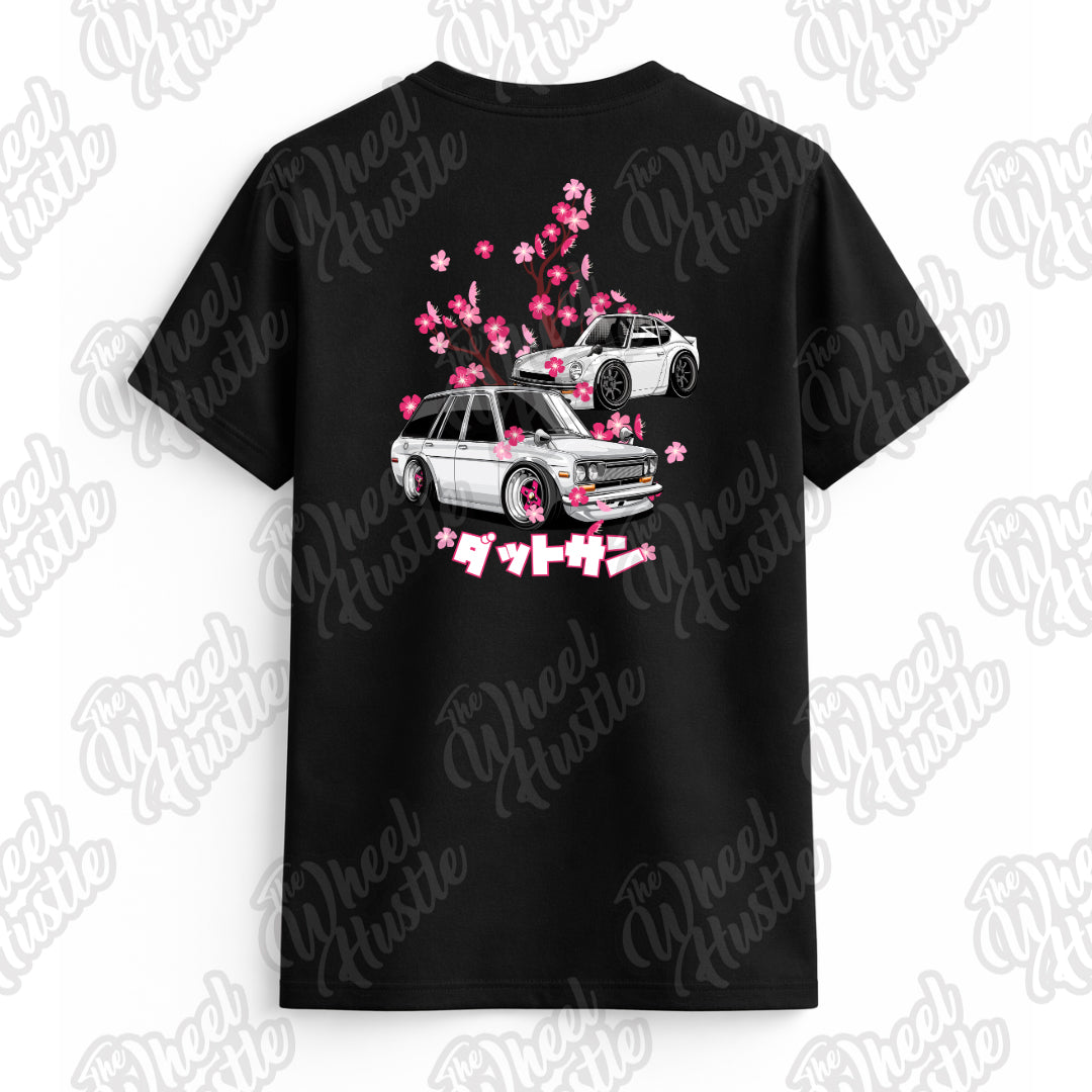 Chibi "510 Wagon and 240z" Cherry Blossom T-Shirt